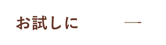 お試しに